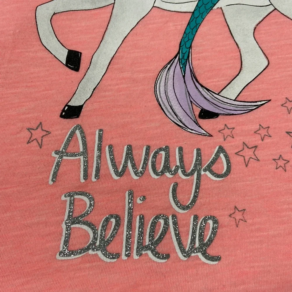 Bundle of 3 SO Brand Dog tee, mermaid unicorn Tee & gray sparkle leggings - Picture 11 of 15